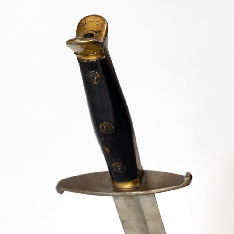 A Swedish cutlass 1810 pattern, with scabbard.