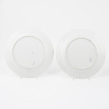 Four porcelaine dishes, 1800's, marked #B".