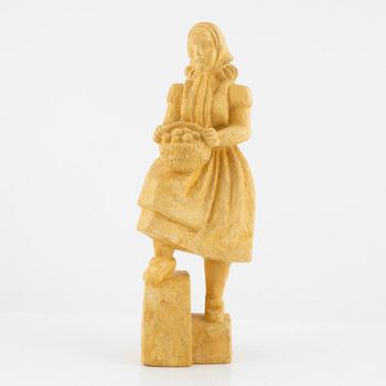 Bror Hjorth, skulptur, signerad, patinerad gips.