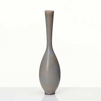 Berndt Friberg, a pale blue and beige 'rabbit's' fur glazed stoneware vase, Gustavsberg Studio 1956.