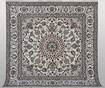 A rug, Nain, part silk, ca 200 x 195 cm.