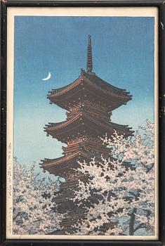 Kawase Bunjiro Hasui, färgträsnitt, Japan 1900-talets mitt.