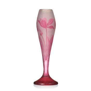1. Karl Lindeberg, An Art Nouveau cameo glass vase, Kosta, model 173, circa 1900.