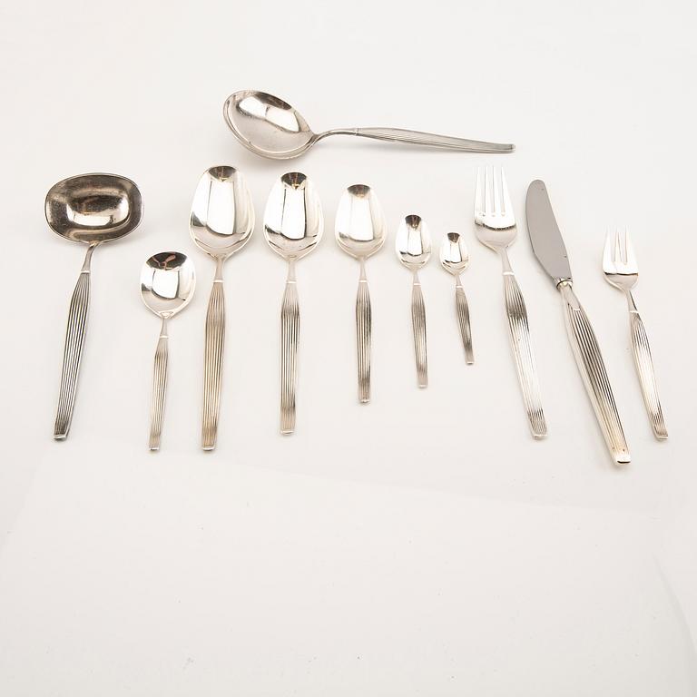 Henning Seidelin, cutlery set 78 pieces "Savoy" silver-plated for Frigast Denmark from the 1960s.