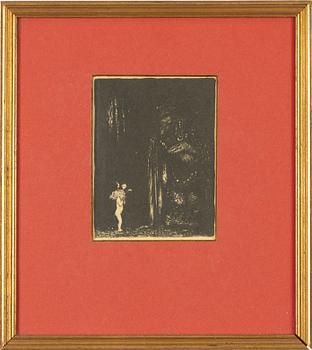 John Bauer, "En sådan eländig liten bleknos! sa trollet".