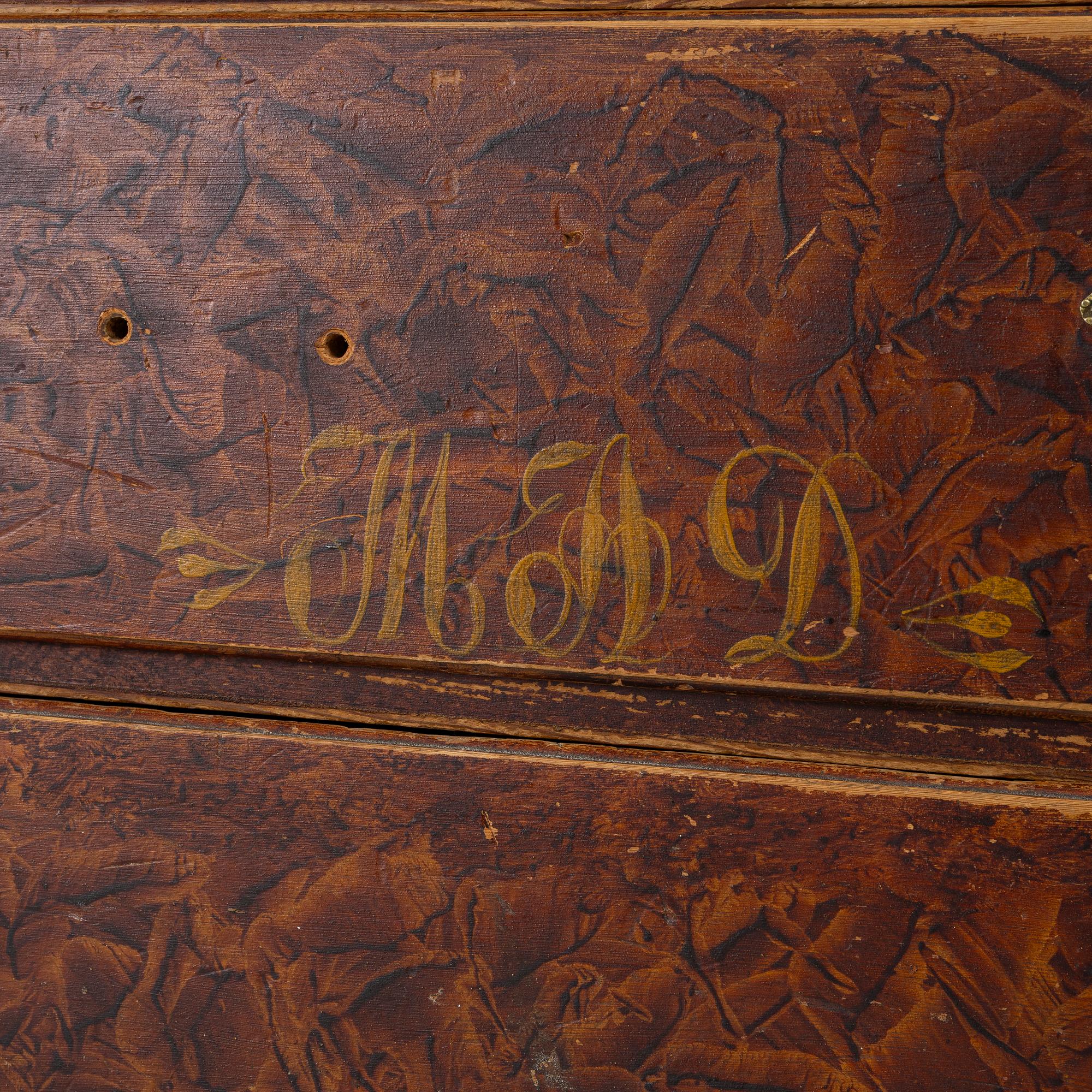 A chest of drawers, probably Värmland, dated 1863.