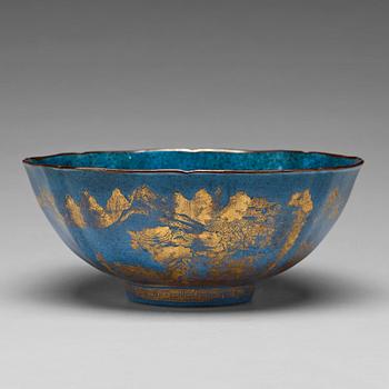 A powder blue bowl, Qing dynasty, 18th Century.