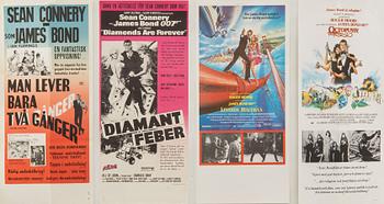Filmaffischer, 4 st, James Bond.