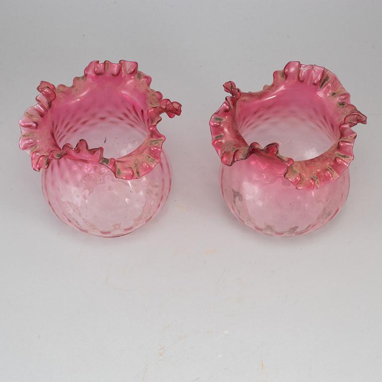 Two glass shades, late 19th century.