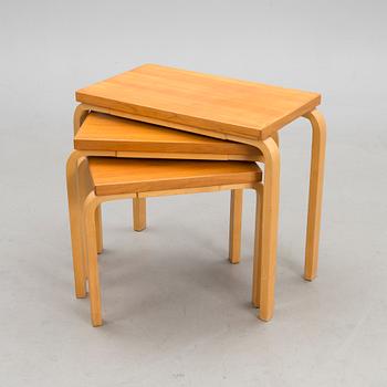 A mid 20th century 'E88' nesting table for Artek Finland.