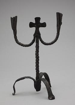 LJUSSTAKE, smidesjärn, södra Sverige, 1700-/1800-tal.