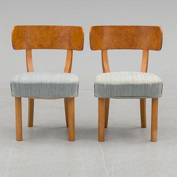 A set of eight chairs and a dining table 'Birka' by Axel Einar Hjorth, Nordiska Kompaniet, 1930s.