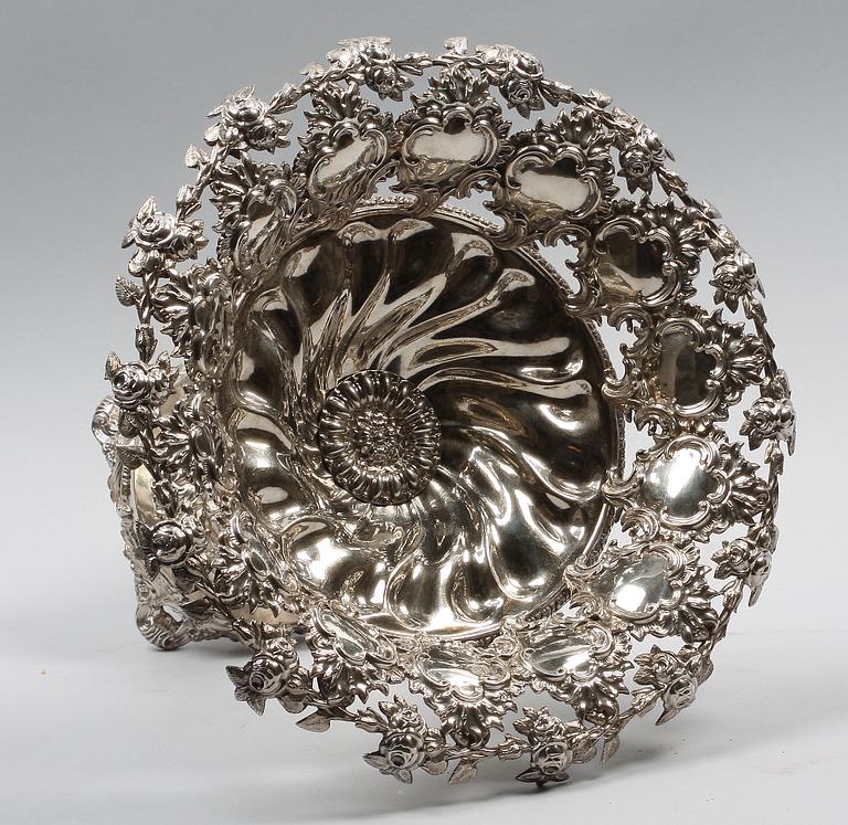 UPPSATSSKÅL, silver, senempire/nyrokoko, Gustaf Möllenborg, Stockholm 1843.
