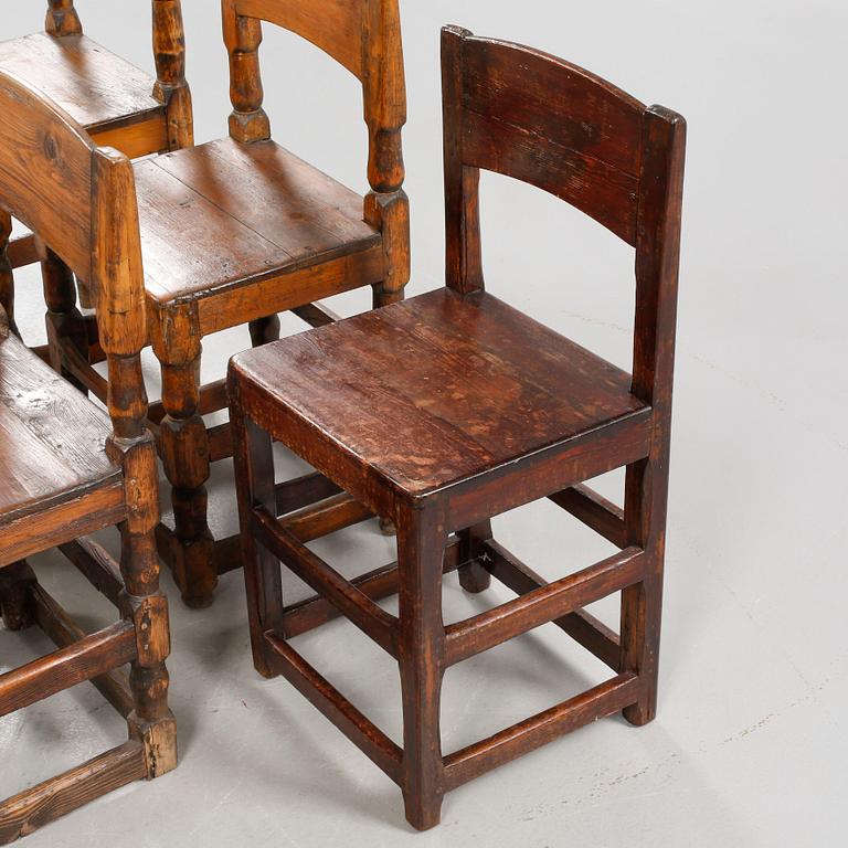 Nine chairs, 19th century.