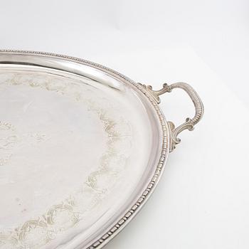 Trays 2 pcs of silver-plated metal, first half of the 20th century.