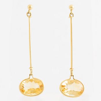 Georg Jensen, earrings "Savannah", 18K gold with citrines.