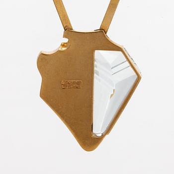 Björn Weckström, necklace, "Nerthus", faceted aquamarine, 18K gold.