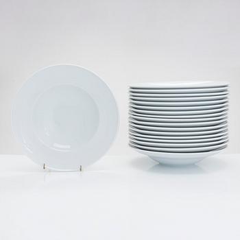 Rimmed deep plates, 18 pcs, 21st century.