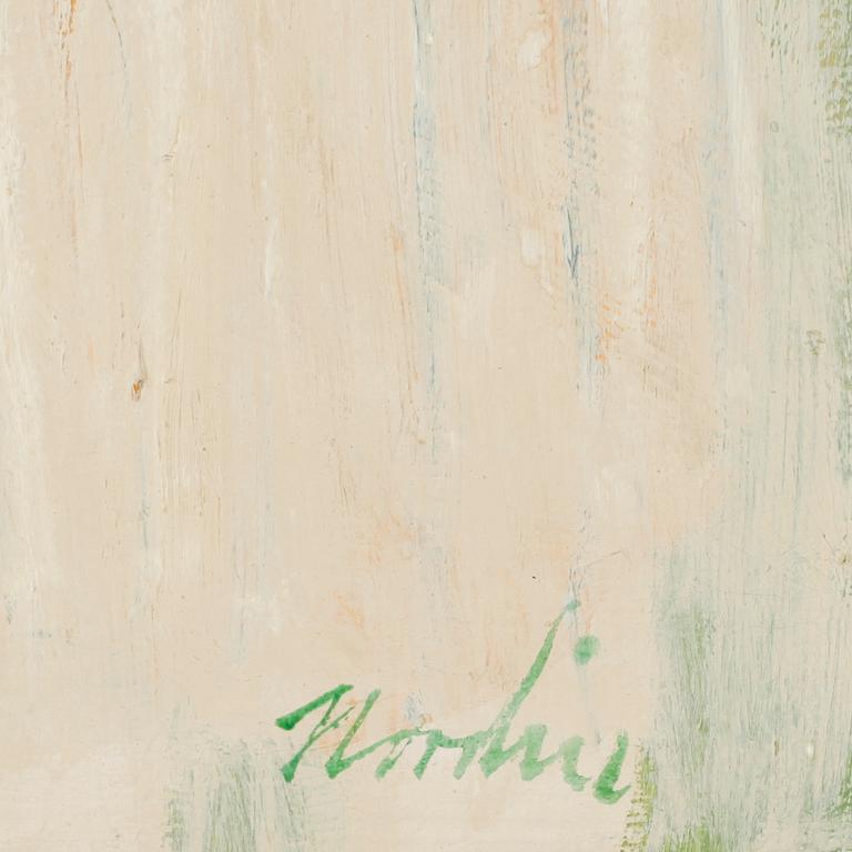 OKÄND KONSTNÄR, olja på pannå, sign Nordin, 1940/50-tal.