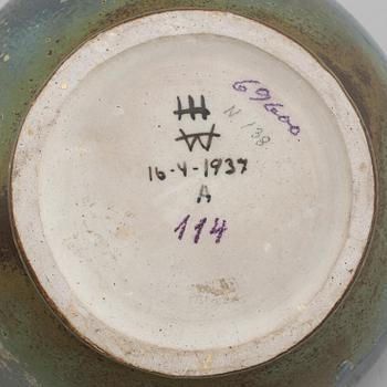 BODE WILLUMSEN & HANS HANSEN, a stoneware jar, Denmark, signed and dated 16-4-1937.