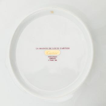 Cartier, six porcelain tea cups, Limoges, France.