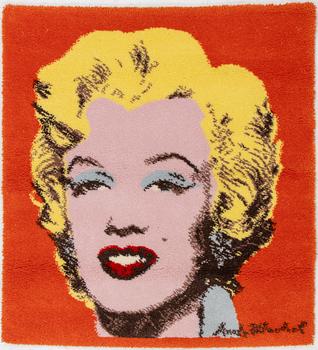 Andy Warhol, efter. Matta "Marilyn" maskintuftad,  ca 88 x 80 cm.