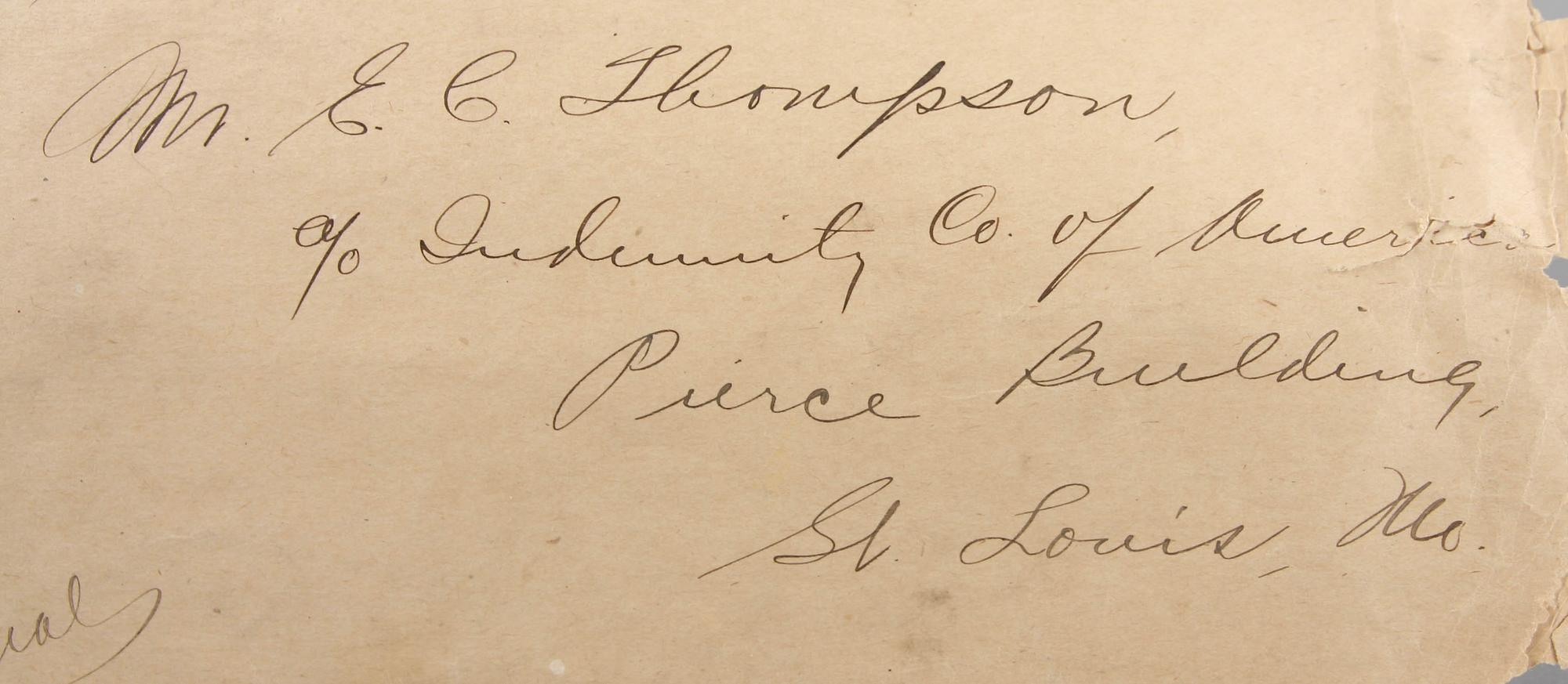 AUTOGRAF. Charles Lindbergh, signerat foto samt adresserat kuvert.