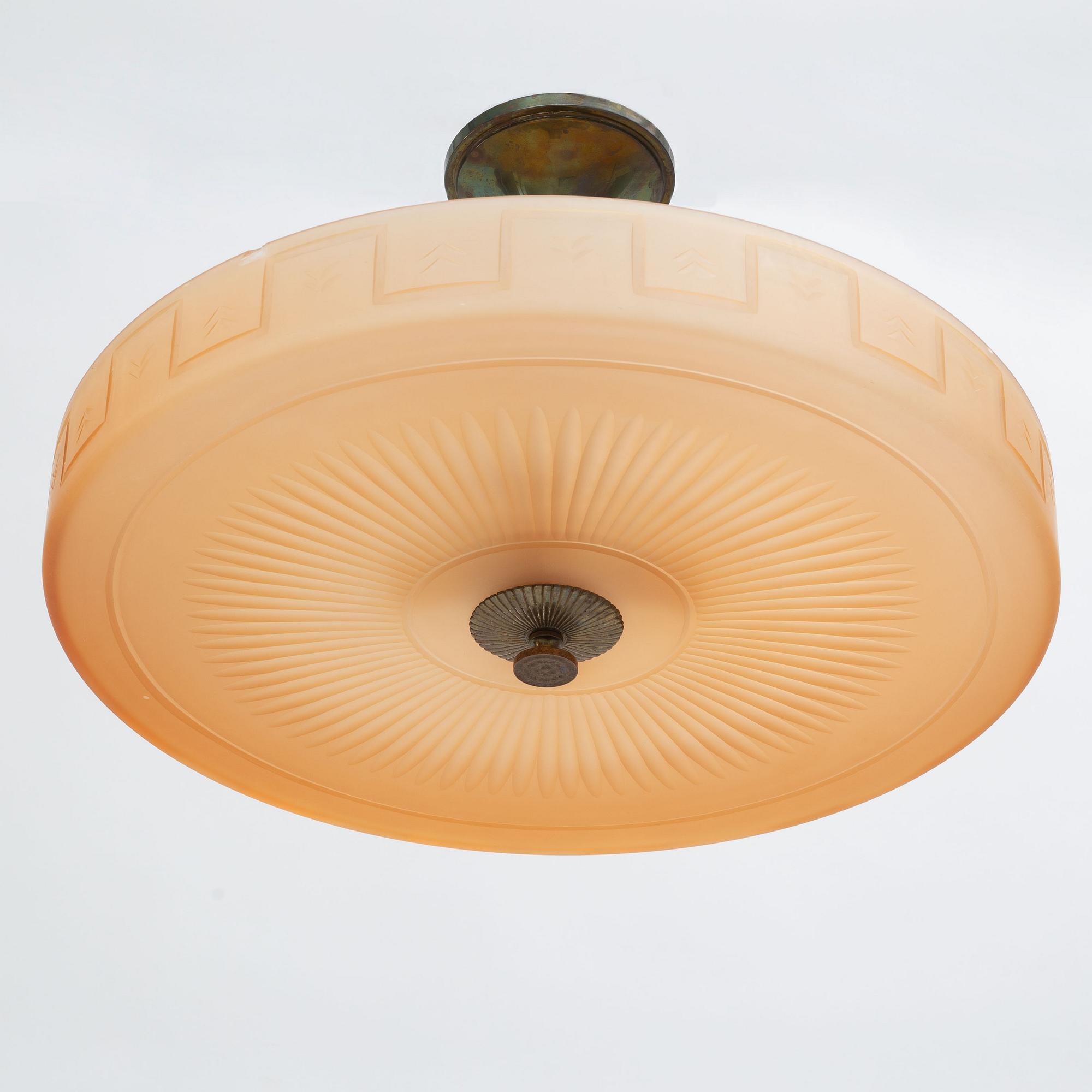 Harald Notini, taklampa, modell "6650", Arvid Böhlmarks Lampfabrik, 1930-tal.