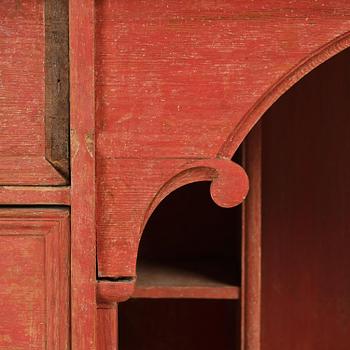 A Swedish polychrome-painted baroque cupboard, late 17th century / circa 1700.
