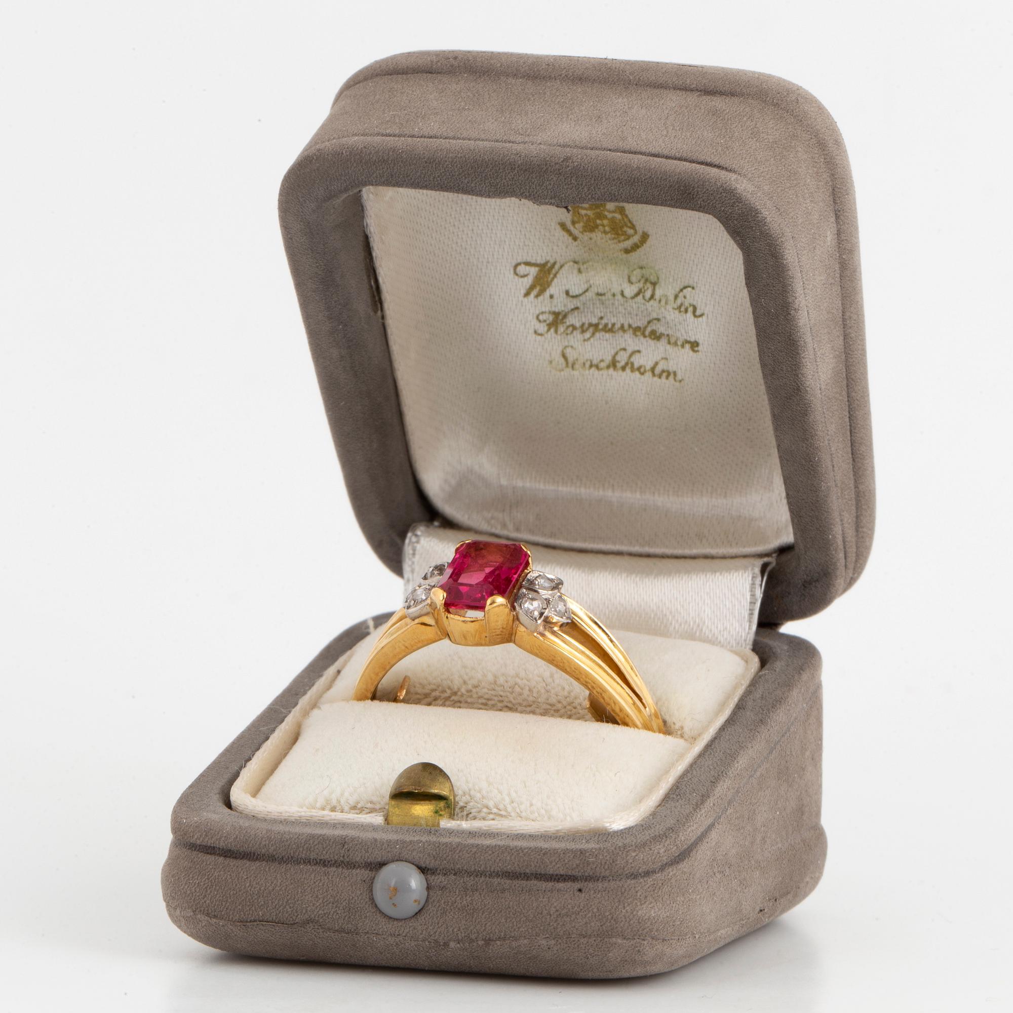 A W.A Bolin spinel and diamond ring.