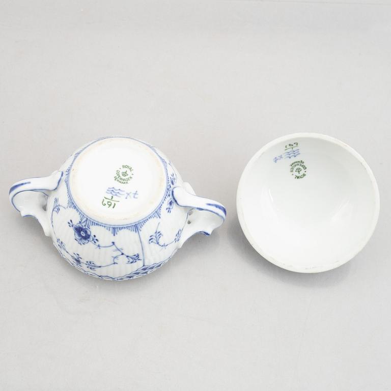 Royal Copenhagen, a 28-piece coffee service, 'Blue Fluted Half Lace', Denmark.