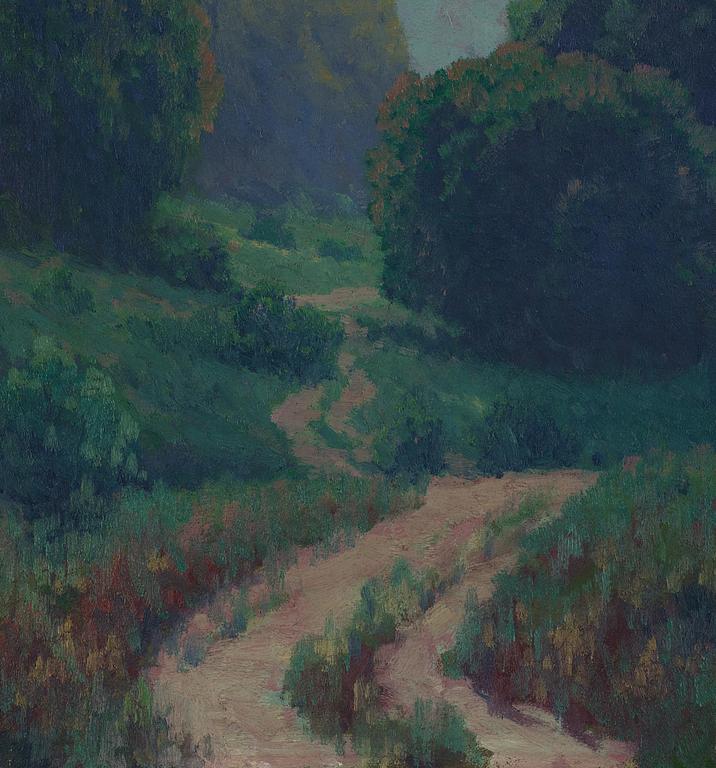 Maurice Braun, Moonlit forest landscape.