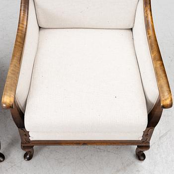 Armchairs, a pair, 1930s/40s.