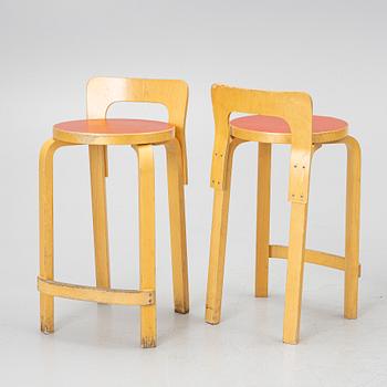 Alvar Aalto, four 'K65' bar stools, Artek, Finland, 2002.