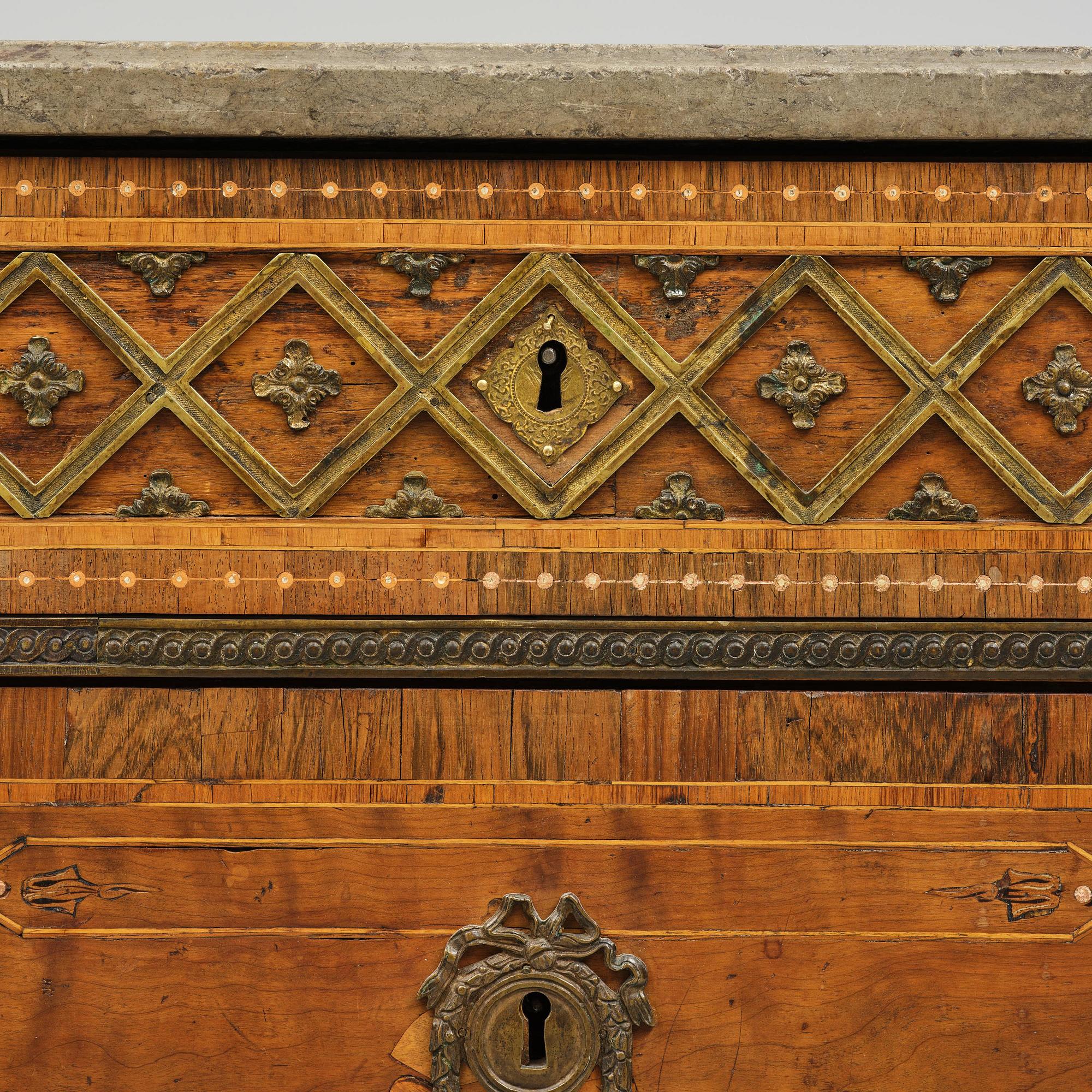 A Gustavian marquetry commode by N. P. Stenström (master in Stockholm 1782-90).
