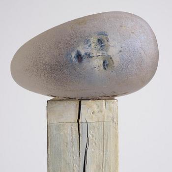 Bertil Vallien, a unique "Resting Head" sand cast glass sculpture, Kosta Boda, Sweden.