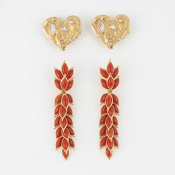 Yves Saint Laurent, earrings, two pairs, vintage.