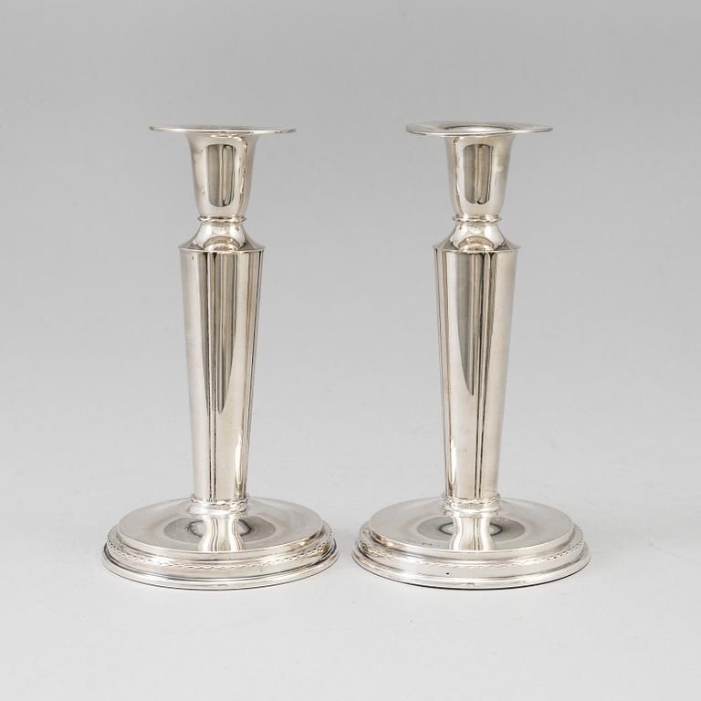 A PAIR OF SILVER CANDESTICKS by Tesi, Gothenburg 1958.