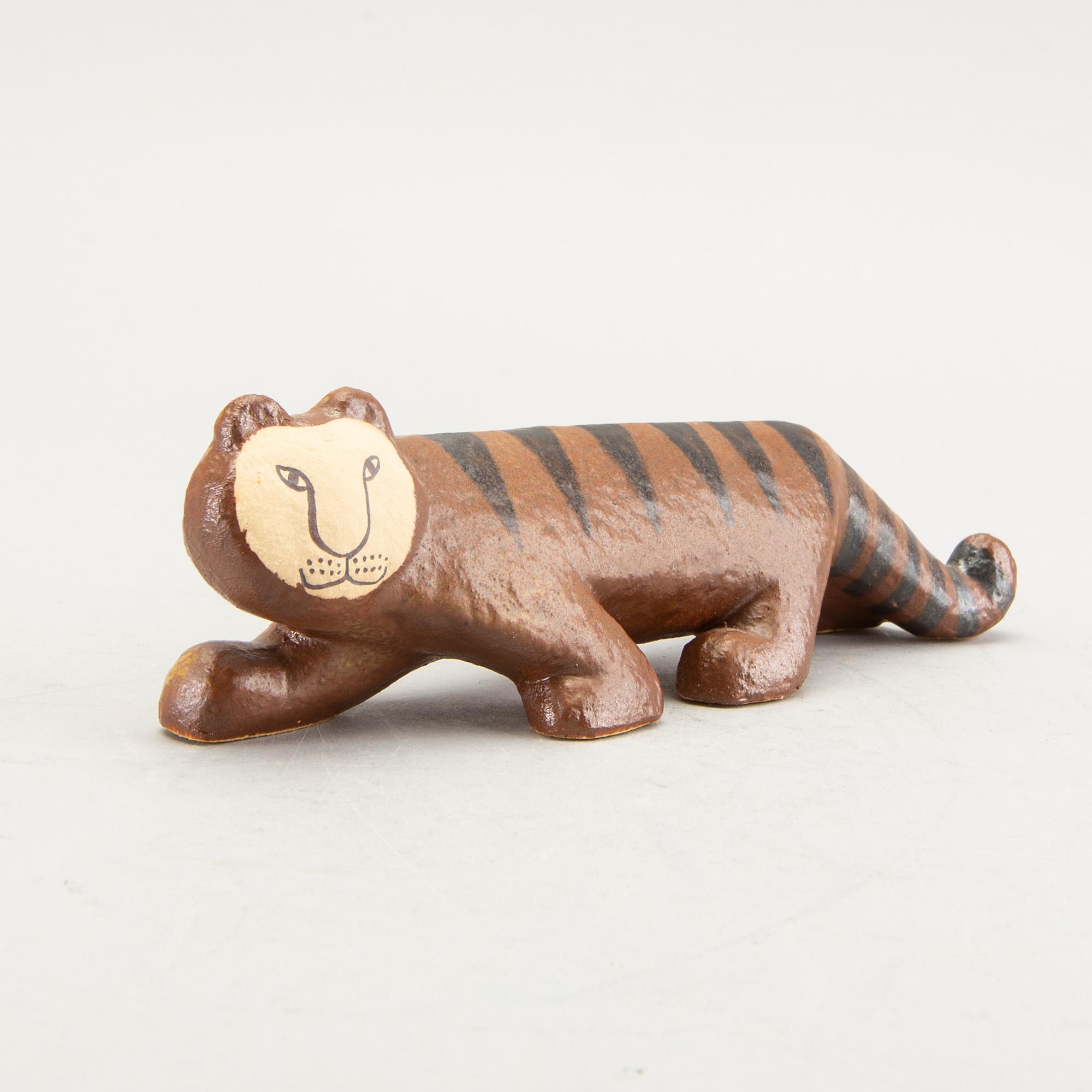 Lisa Larson,  skulptur, stengods, "Tiger", ur Afrika, Gustavsberg, formgiven 1964.