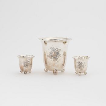 Skålar, 3 st, silver, GAB, Stockholm, 1946.