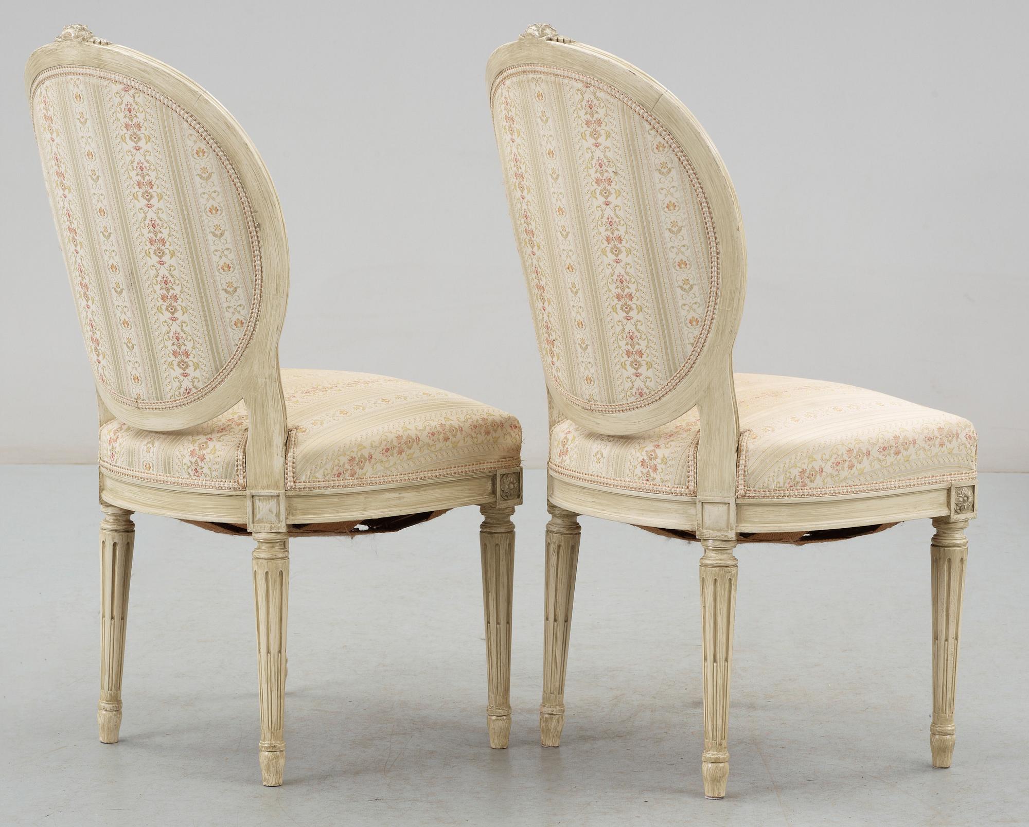 SALONGSGRUPP, 5 delar, gustaviansk stil, 1900-talets första hälft.