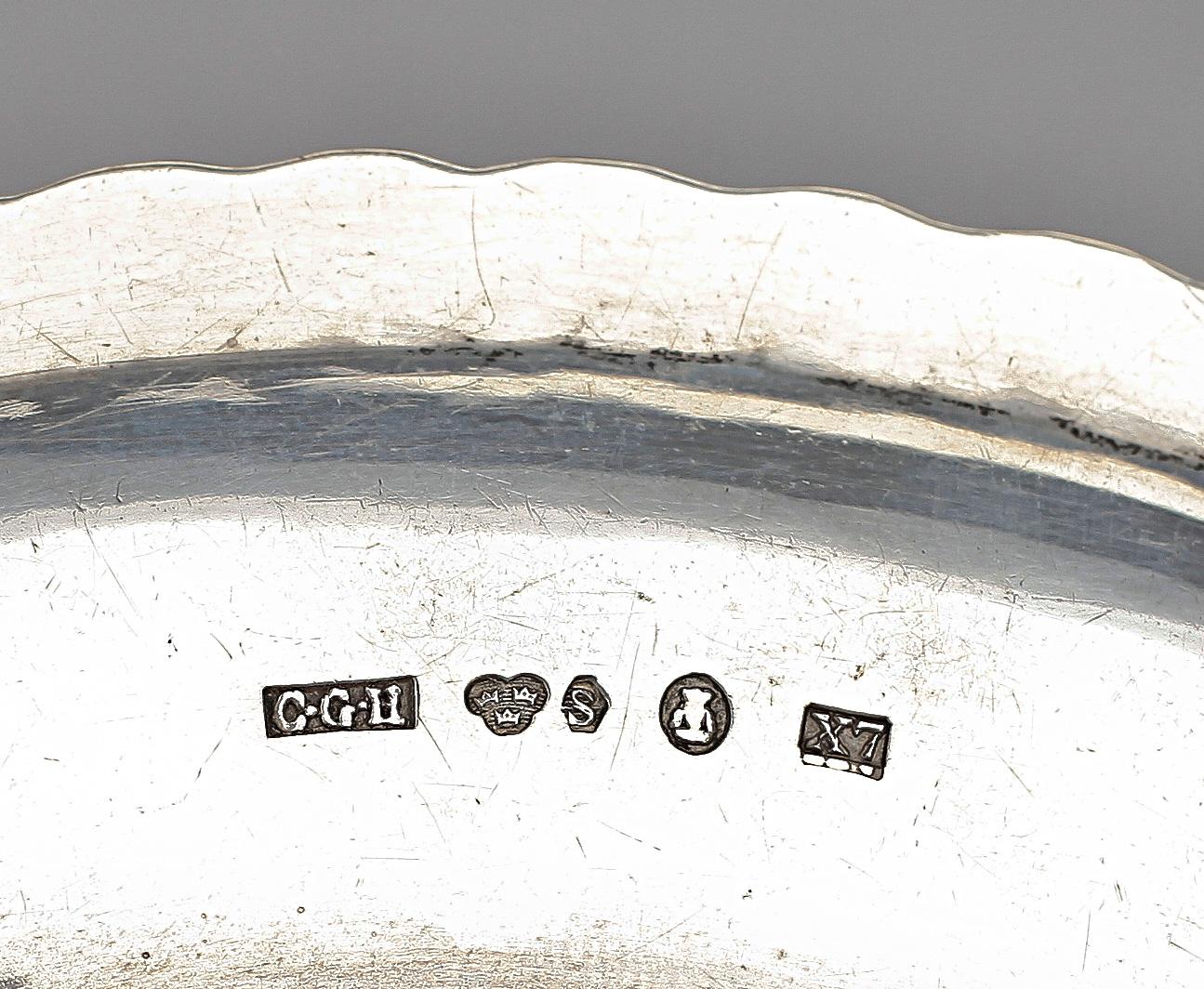 FAT, 4 st, silver, bla C G Hallberg, Stockholm, 1900-talets första hälft. Totalvikt ca 2248 g.