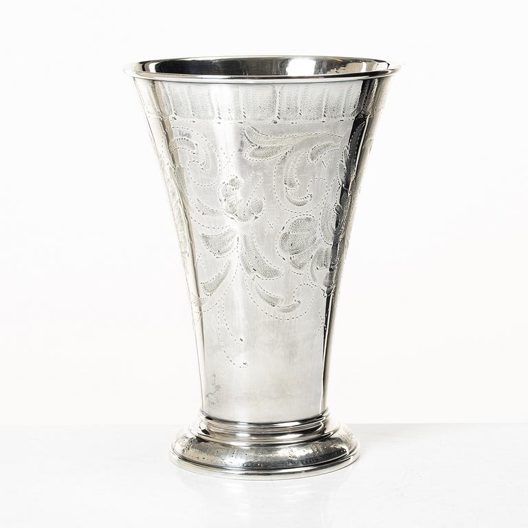 C.G. Hallberg, CG Hallberg, a sterling silver vase, Stockholm, 1961.
