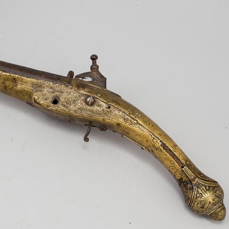 A North African flintlock pistol from the 19th century.