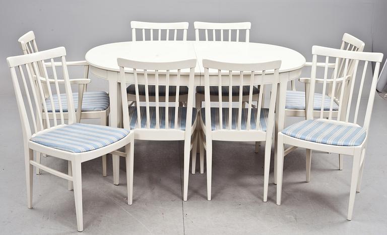 MATSALSMÖBLEMANG, 9 delar. "Herrgården", Carl Malmsten för Åfors Möbelfabrik.