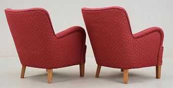 FÅTÖLJER, ett par, 1940-tal.