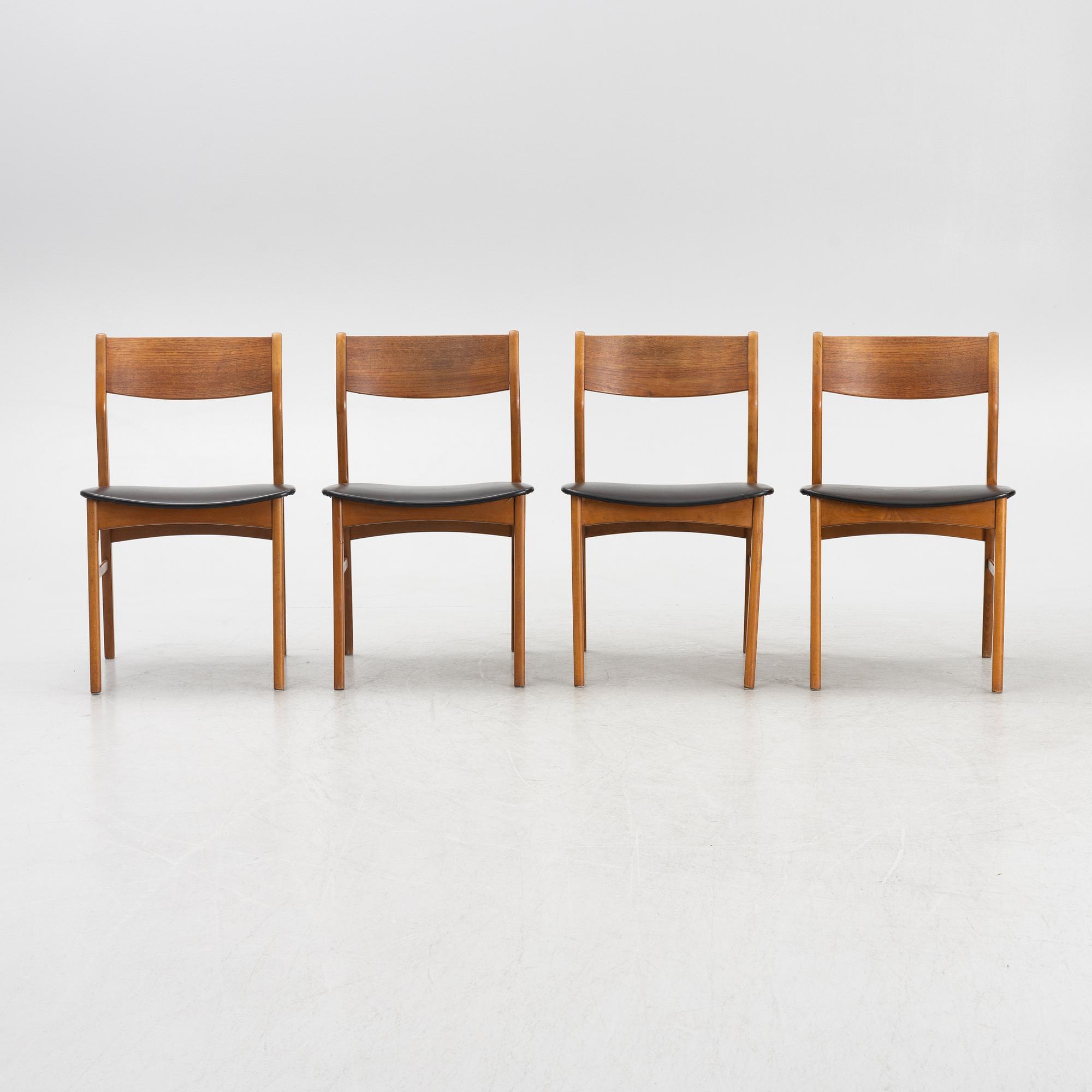 Stolar, 4 st, "Stol nr 66", Faldsled, Danmark, 1900-talets mitt.