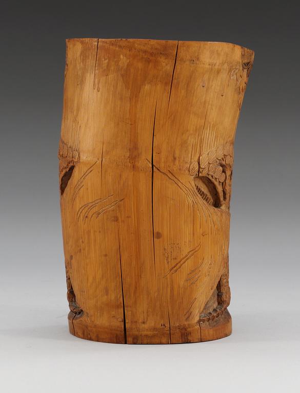 PENSELSTÄLL, bambu. Sen Qing dynasti (1644-1912).