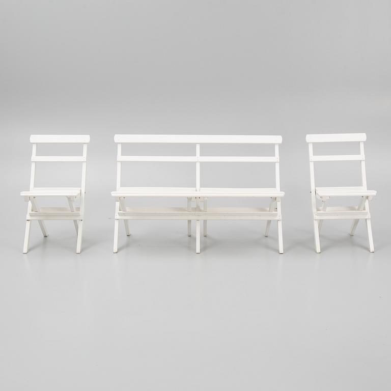 A 'Torpet' garden sofa, a table and two chairs, Hillerstorp.