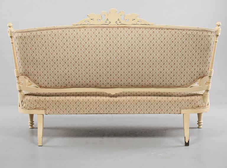 SOFFA samt STOLAR, ett par, tidigt 1900-tal.